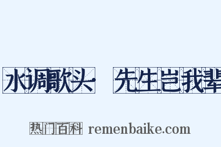 水调歌头·先生岂我辈是什么意思的图片